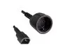 Preview: Tīkla adaptera kabelis C14 ar zemējuma kontaktligzdu, UPS adapteris, H05VV-F 0,75 mm², melns, garums 1,00 m